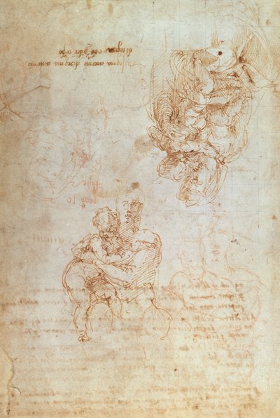 Studien von Madonna und Kind von Michelangelo Buonarroti